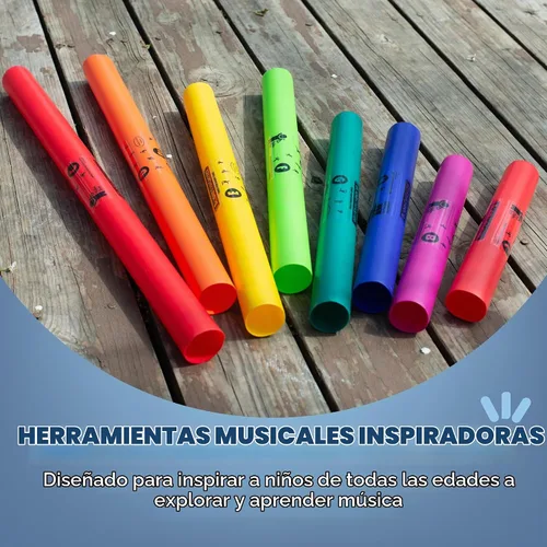 Vista 6 de Constructive Playthings Boomwhackers Music - Tubos de sonido sensorial, juego de 8