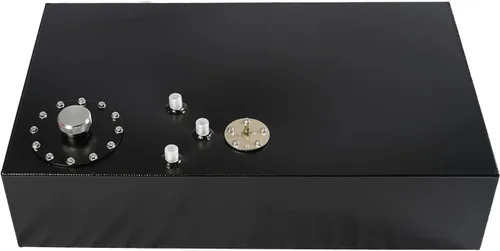 Vista 8 de Tanque de celda de combustible universal de 15 galones 57L de aluminio con tapa y sensor de nivel pulido negro