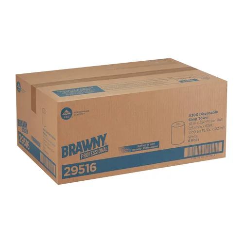 Vista 5 de Brawny Professional A300 - Rollo de toalla desechable para tienda GPPRO (Georgia-Pacific) 29516, blanco, 220 pies lineales por rollo, 6 rollos por