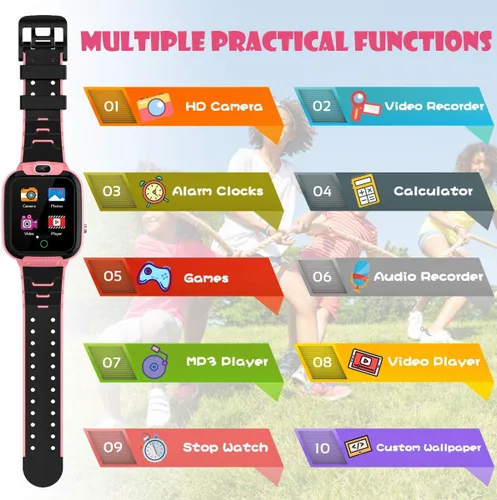Vista 6 de CMKJ Reloj inteligente para niños con 14 juegos reloj de juguetes para niños con cámara y reproductor de MP4 pantalla táctil regalo para niñas