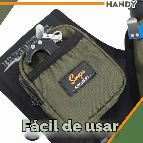 Vista 7 de SUNYA Carcaj de cadera de tiro con arco para flechas. Incluye 3 tubos de soporte de flecha, bolsillos de accesorios y cinturón de cintura. Apto