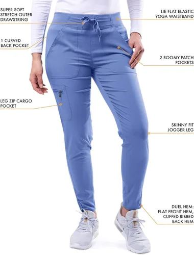 Vista 4 de Adar Pro - Conjunto moderno de ropa quirúrgica atlética para mujer, Camiseta quirúrgica moderna con cuello en V y pantalones quirúrgicos de yoga