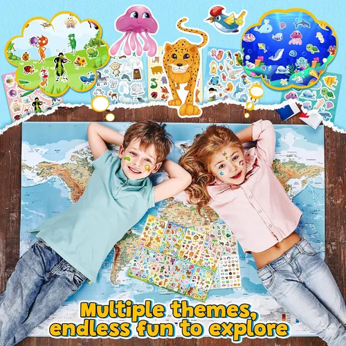 Vista 2 de Sinceroduct - Calcomanías de animales para niños, más de 1800 calcomanías Animal-01