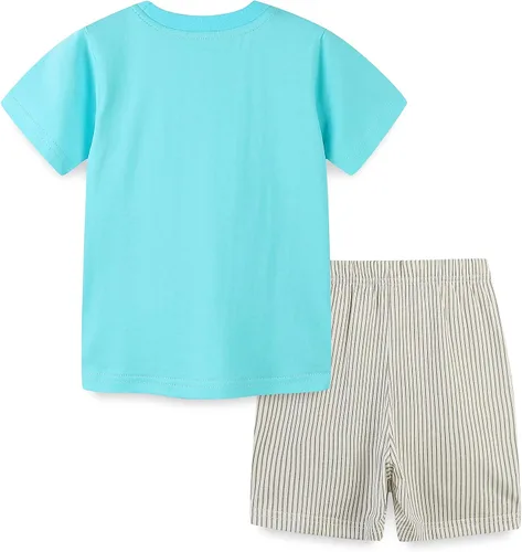 Vista 2 de Conjunto de camiseta de manga corta y pantalón corto de algodón para bebé
