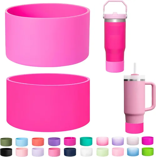 Vista 12 de Paquete de 2 botas de silicona para Stanley Cup de 30 oz y 40 onzas, protector inferior antideslizante y reductor de ruido, cubierta base de vaso