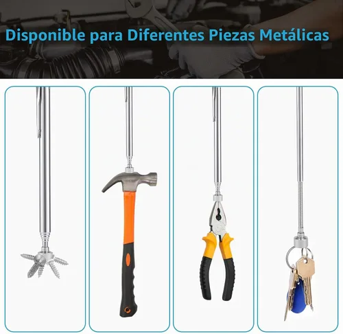 Vista 5 de Juego de herramientas de recogida magnética flexible de 2 piezas, 5 libras, recogida de extensión flexible de resorte de 23.6 pulgadas, con diseño