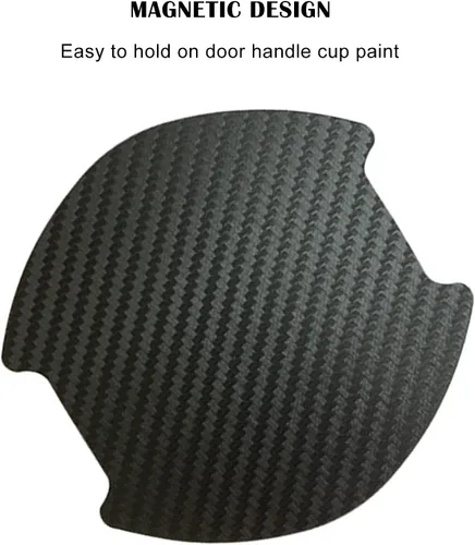 Vista 6 de kingsea 4 protectores de arañazos para manija de puerta de automóvil, textura magnética extraíble de fibra de carbono 3D, textura de fibra