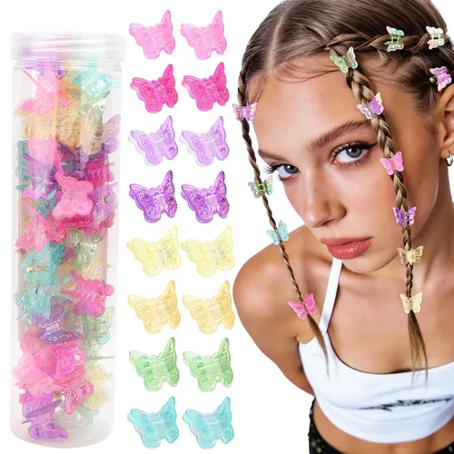 Vista 10 de YISSION 60 pinzas pequeñas de mariposa para el cabello (negro)