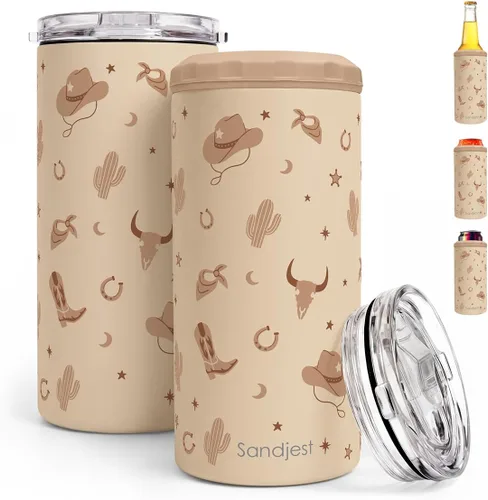 Vista 16 de SANDJEST Vaso para Amantes de los Libros Estante 4 en 1 Vaso de 12 oz Enfriador de Lata Coozie Vaso delgado de acero inoxidable Regalo