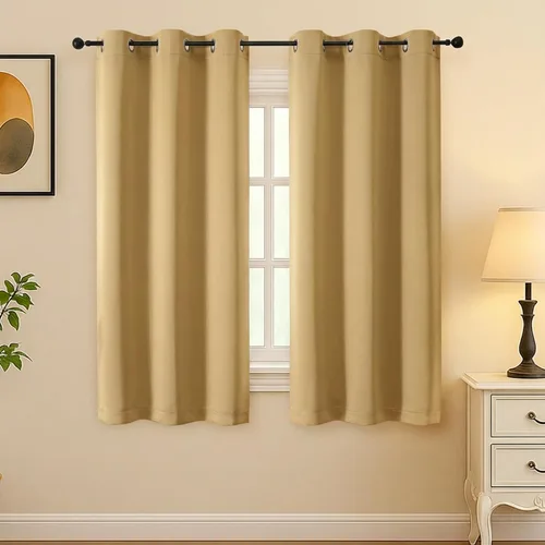 Vista 34 de Simplebrand Juego de 2 paneles de cenefa aguamarina para ventana de cocina de 14 pulgadas de largo, cortinas de oscurecimiento de habitación