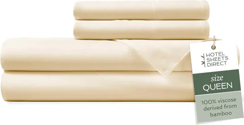 Vista 86 de Hotel Sheets Direct - Juego de sábanas 100% viscosa derivada de bambú tamaño individual - sábanas refrescantes con 1 funda de almohada