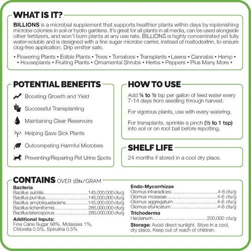 Vista 5 de TPS Nutrients Billions - Inoculante de raíces de hongos micorrícicos para plantas, soluble en agua con micorrizas, bacterias y tricoderma, 8 onzas