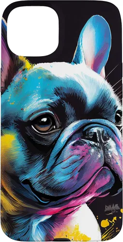 Vista 9 de French Bulldog Puppy Colorful Illustration Graphic Case for iPhone 17