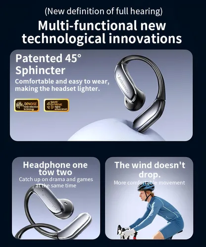 Vista 9 de Auriculares de traductor AI 4 en 1, audio de alta fidelidad, diseño de Negro