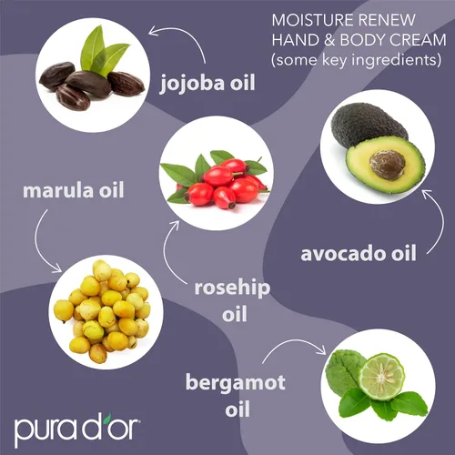 Vista 3 de PURA D'OR Crema hidratante para manos y cuerpo de 16 onzas – Hidratante diario ultra hidratante con aloe vera orgánico, aceite de argán y manteca
