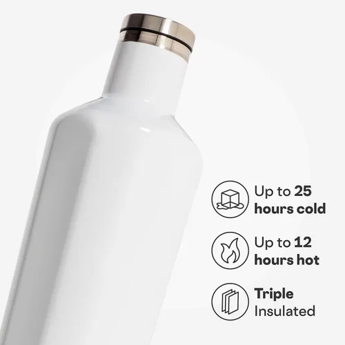 Vista 3 de Botella de agua aislada Corkcicle Classic Canteen - Taza reutilizable de acero inoxidable - Triple aislamiento - Mantiene las bebidas frías durante