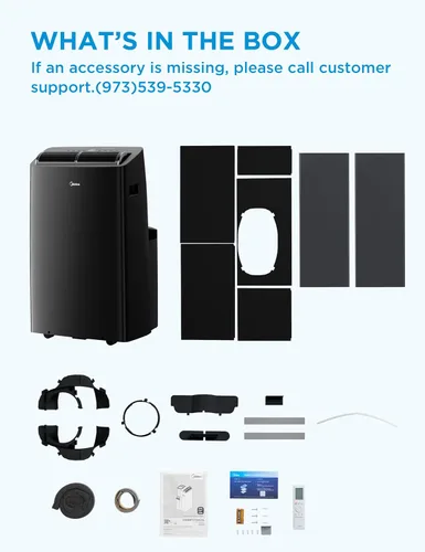Vista 9 de Midea Duo 12,000 BTU (10,000 BTU SACC) Inversor de alta eficiencia, aire acondicionado portátil ultra silencioso, enfría hasta 450 pies cuadrados