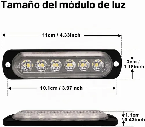 Vista 4 de 12V 24V Luz LED Blanca delgada de 6LEDs impermeable para UTV, camión, RV, cúpula, escalón, debajo del salpicadero, cama del camión, maletero