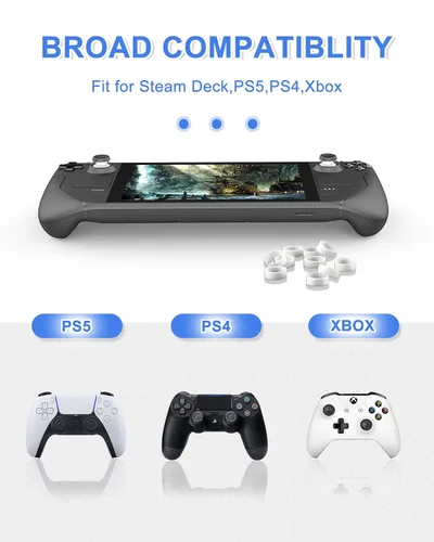 Vista 3 de 20 Pcs DEVASO Joystick Protectors White Silicone Elastic Joystick Protector RingInvisible Protection During Gaming Compatible with Steam