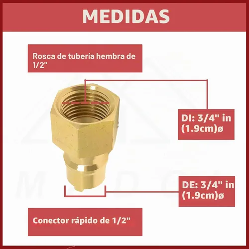 Vista 5 de Conector de manguera de conexión rápida NPT hembra, válvula de liberación rápida para aplicaciones de propano, LP, gas natural, fluidos o aire