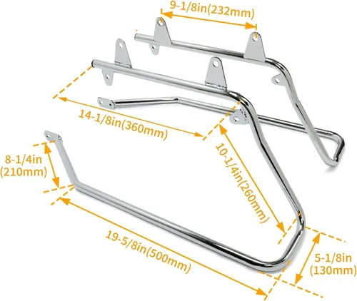 Vista 3 de KUAFU Soporte cromado y alforjas de sillín con cierre de tapa y llave compatible con modelos Harley Davidson Softail 1993-2013 Kit de soporte