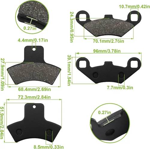 Vista 6 de ZICOO Pastillas de Freno Delantero y Trasero para Polaris Sportsman 500 4x4 HO 335 400 Scrambler 500 Magnum 325 TrailBlazer 250 400 Trail Boss 330