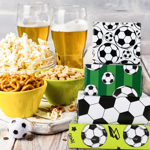 Vista 6 de AnyDesign Papel de regalo de fútbol, papel de regalo con temática de fútbol, blanco, negro, verde, papel de arte de fútbol a granel plegado plano