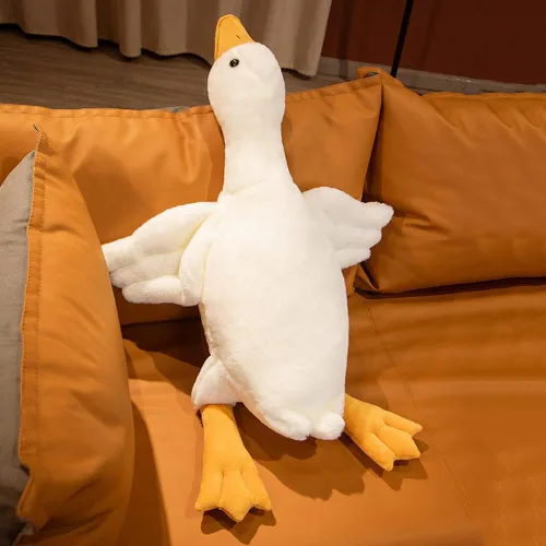 Vista 2 de NatureMan Peluche de ganso de 33.4 pulgadas, juguete de peluche de ganso muy grande, lindo cojín de felpa de ganso blanco, súper suave para todas
