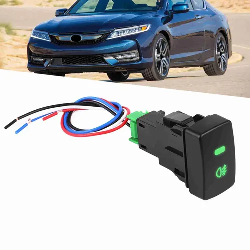 Vista 4 de Interruptor de luz antiniebla del coche, botón plástico negro de 5 pines para CRV