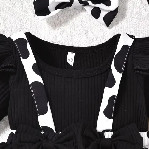 Vista 44 de Unutiylo Ropa de bebé recién nacida prematura con tirantes, traje de otoño e invierno, traje de manga larga con volantes