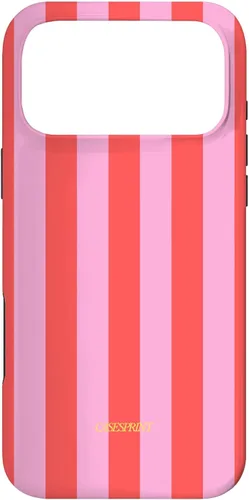 Vista 22 de Funda de rayas rojas rosas para iPhone 17