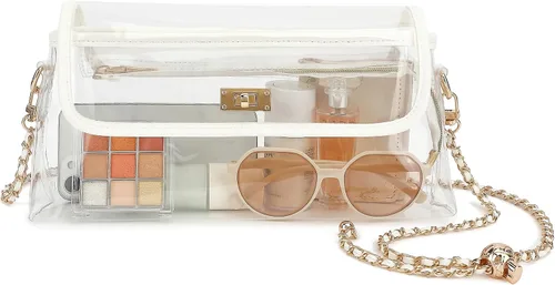 Vista 8 de NEOREAL Bolsa transparente para bolso cruzado aprobado por estadios, bolsas de hombro para mujeres, niñas, conciertos, eventos deportivos