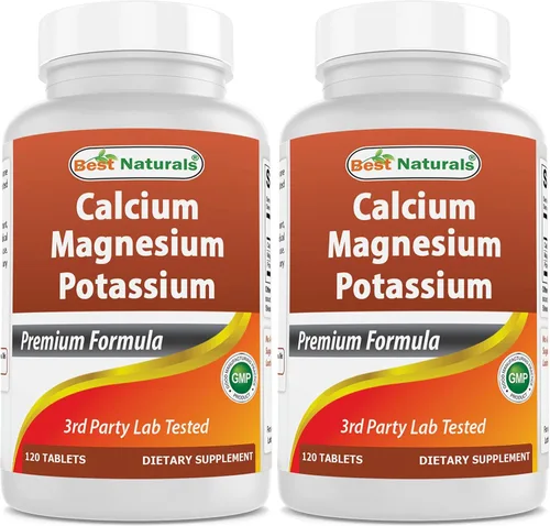 Vista 8 de Best Naturals Calcio Magnesio Potasio - 120 Tabletas - Sin OMG y sin gluten