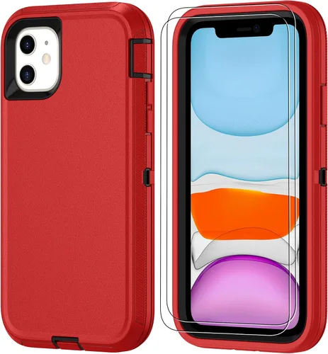 Vista 33 de Jshru para iPhone XR Funda con [2 Pack] Protector de Pantalla HD, [Grado Militar] 3-en-1 Resistente Protector de Cuerpo Completo a Prueba de Negro