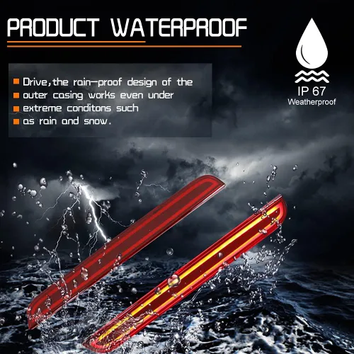 Vista 4 de Luces reflectoras LED rojas para parachoques y lente roja, compatible con Dodge Challenger 2015 2016 2017 2018 2019 luces traseras antiniebla