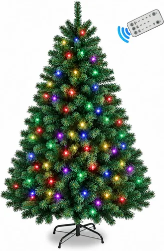 Vista 4 de Northroad Árbol de Navidad artificial preiluminado de 4 pies, árbol de Navidad preiluminado con 450 puntas de ramas y 100 luces con certificación UL