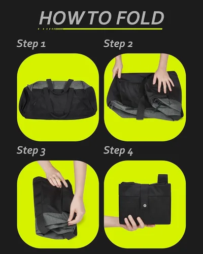 Vista 6 de BAGSMART - Bolsas de gimnasio para hombres, bolsa de lona plegable deportiva, bolsa de lona ligera para fines de semana con compartimento