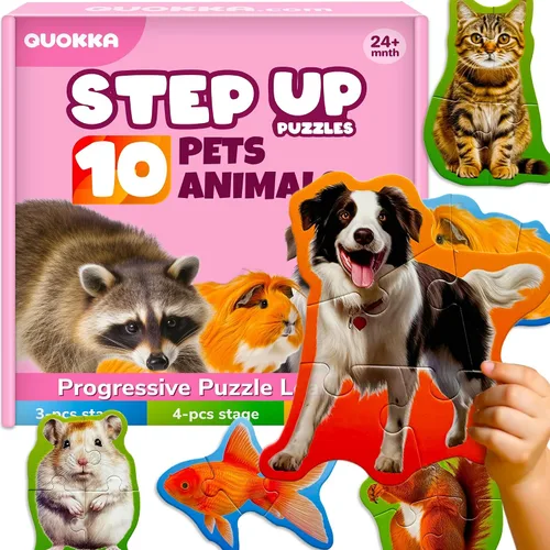 Vista 11 de Step Up Puzzles para niños de 3 a 5 a 40 años, rompecabezas realistas para juego de 4