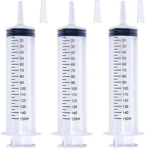 Vista 12 de Jeringa de 1 ml para líquido, oral, laboratorios científicos, medición, dispensación, con tapa - Paquete de 3 jeringas de 1 ml