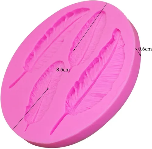 Vista 2 de Molde de plumas de pájaros 3D, moldes de silicona 100% de grado alimenticio, antiadherentes, decoración de tartas, chocolate, chicle de caramelo