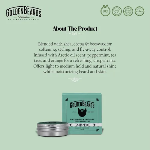 Vista 2 de Bálsamo de Barba – Arctic orgánico – 1 fl oz, 100% natural Hidratar la barba y la piel, el perfecto productos de aseo para hombre, barba dorado