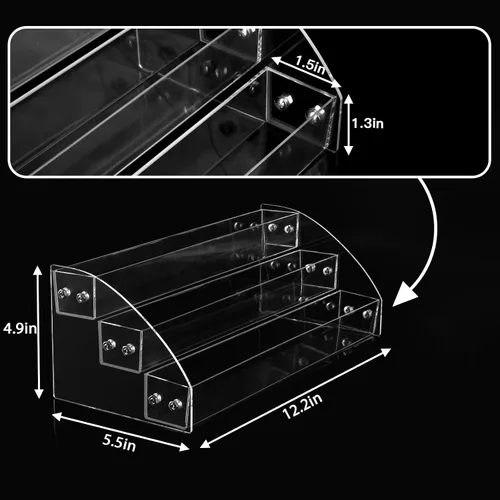 Vista 3 de Homakover Organizador de pintura acrílica de 3 capas, soporte de pintura perfecto para manualidades, almacenamiento de pinturas de pasatiempos