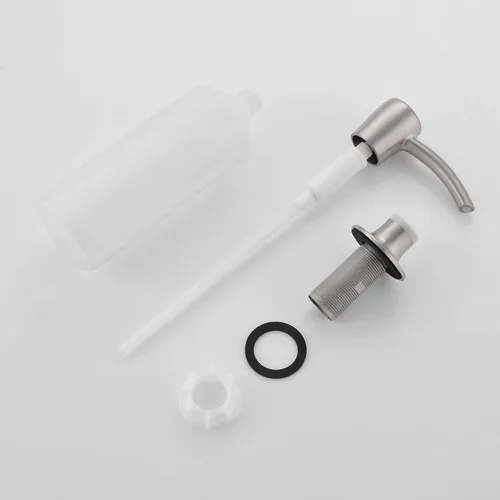Vista 5 de Dispensador de jabón, dispensador de jabón para fregadero de cocina, dispensador de jabón integrado para fregadero, dispensador de loción, níquel