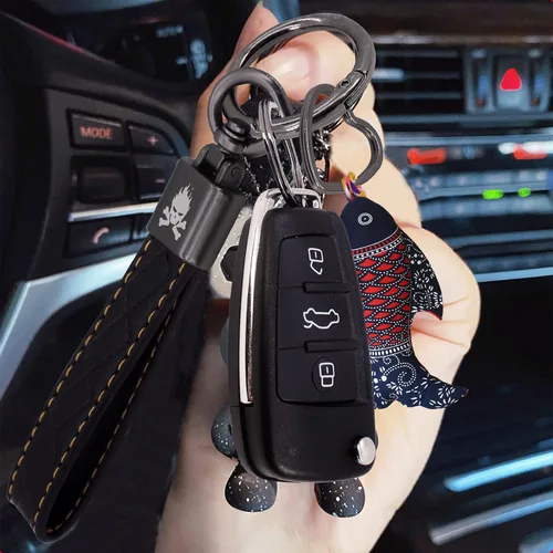 Vista 4 de BIHRTC Llavero de cuero para mujer, llavero de cuero para automóvil, llavero para mujeres y hombres