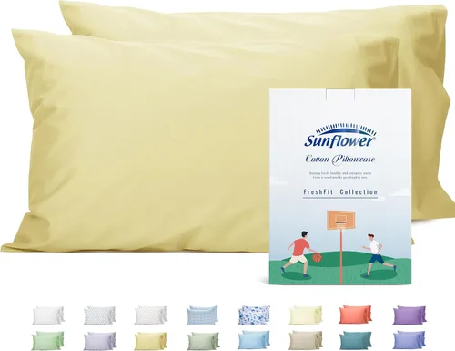 Vista 53 de Sunflower Juego de 2 fundas de almohada tamaño Queen, 100% algodón, 2 fundas de almohada Queen de 20 x 30 pulgadas, color ceniza, suaves