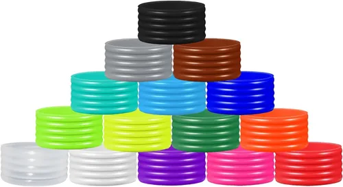 Vista 21 de 15 colores disponibles Buena elasticidad 8-45 piezas de raqueta de tenis/paletas de pickleball/squash anillo de silicona raqueta agarre bandas