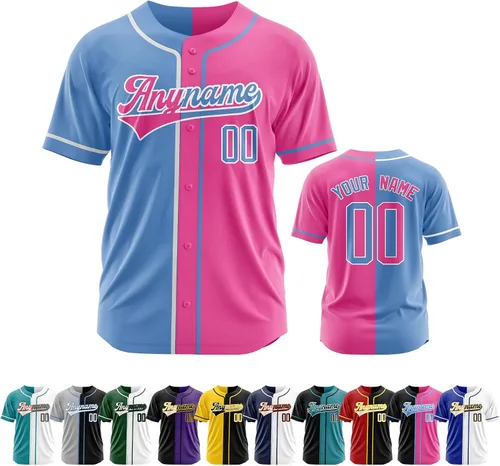 Vista 34 de Camiseta de béisbol personalizada con número de nombre cosido o impreso, camiseta de béisbol para hombres, mujeres, jóvenes, camiseta de béisbol