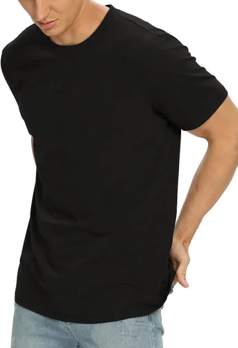 Vista 3 de NITAGUT Camiseta clásica de algodón para hombre con cuello redondo