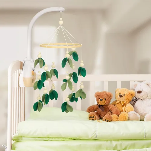 Vista 6 de Wenqik Woodland Leaf Bassinet Crib Mobile for Nursery