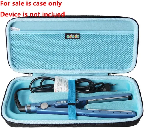 Vista 2 de adada Estuche Duro de Viaje para Plancha de Cabello BaBylissPRO Nano Titanium Ultra Delgada (Negro+Azul)